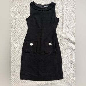 Karl Lagerfeld Black Textured Midi Dress